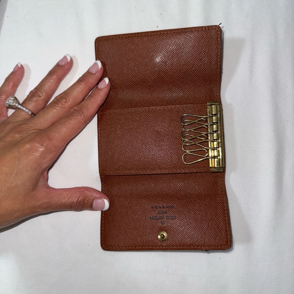 Louis Vuitton Tan Leather Key Holder with Gold Hardware